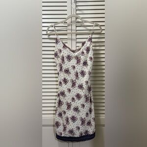 Skies Are Blue Floral Lace Trim Dress Cami Mini